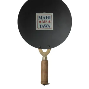 Steel Flat Tawa with Wooden Handle